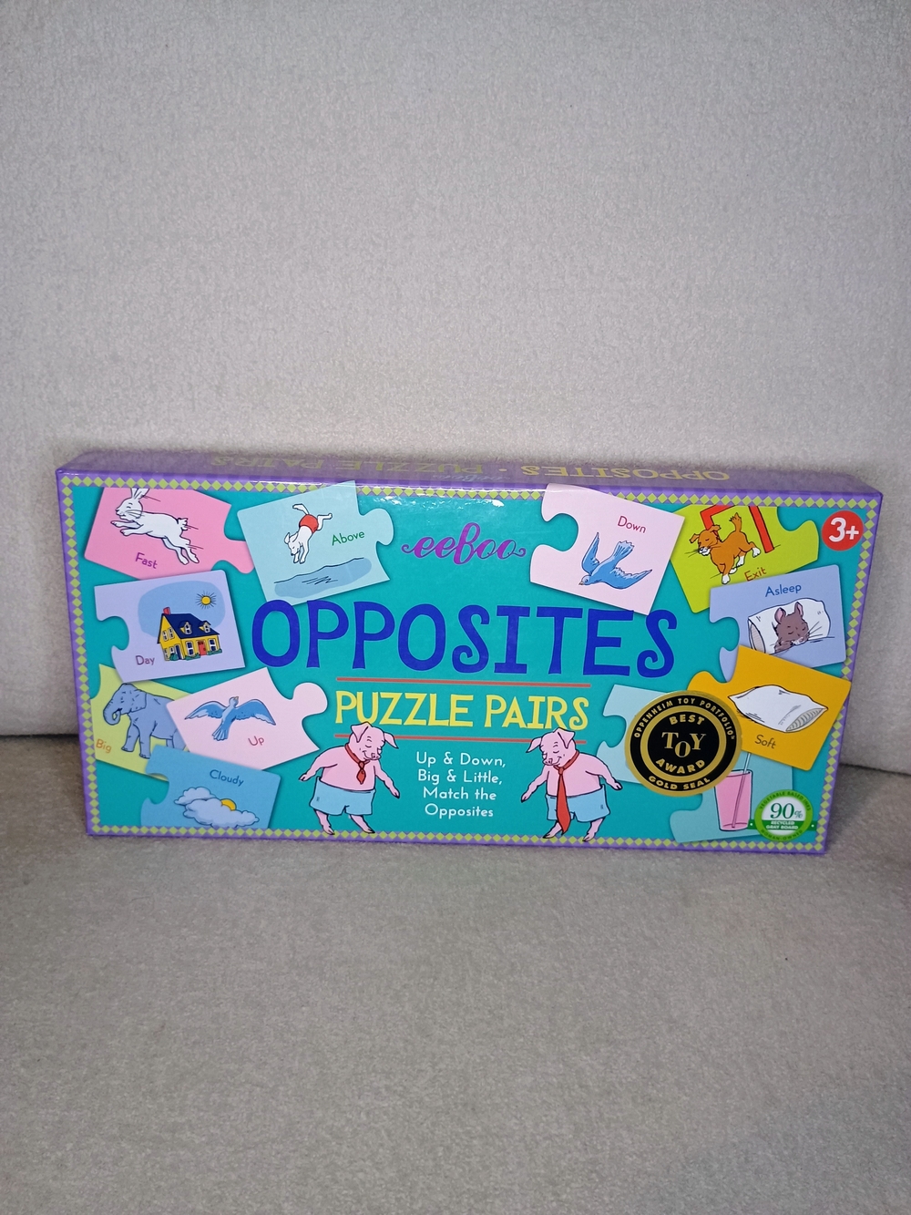 eeBoo Opposites Puzzle Pairs Educational Matching Game Cards Ages 3+